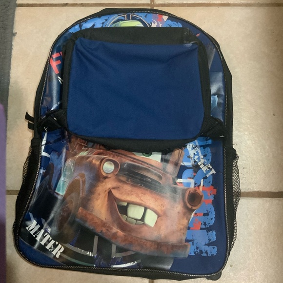 Disney Pixar Cars 2 Navy Blue/Black Backpack With Lunchbox - Picture 4 of 7